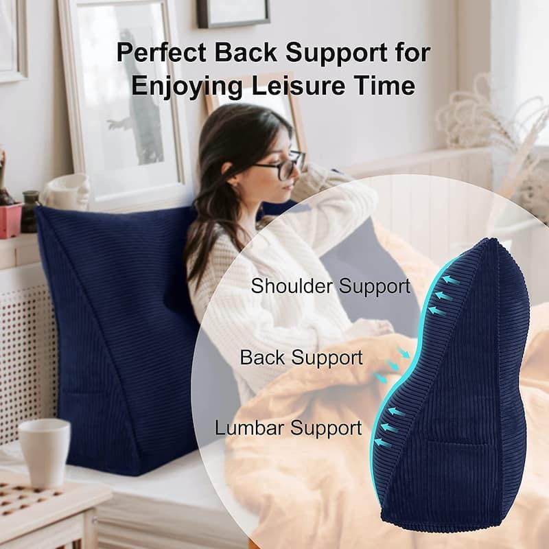 WOWMAX Bed Rest Wedge Reading Pillow Headboard Back Support Cushion - Specialty