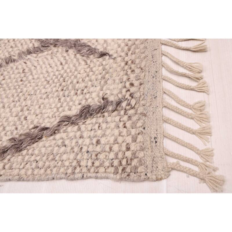 ECARPETGALLERY Hand-knotted Looma Light Grey Wool Rug - 8'0 x 10'3