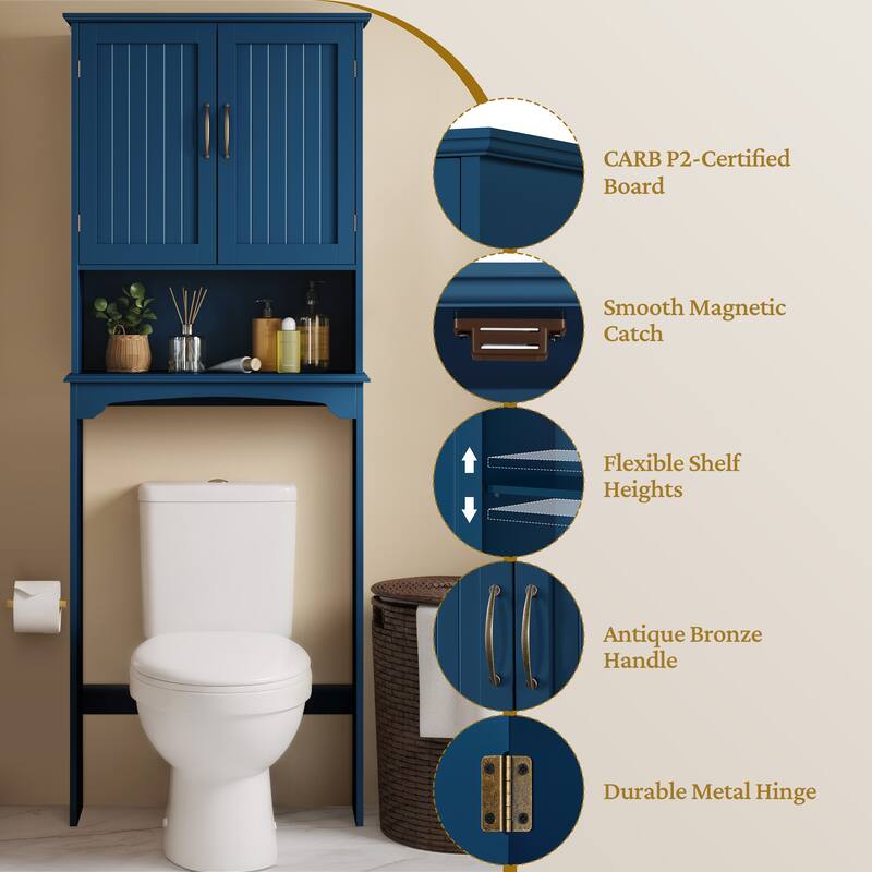 Yaheetech Bathroom Space Saving Organizer Over-the -Toilet with Adjustable Shelf for Bathroom