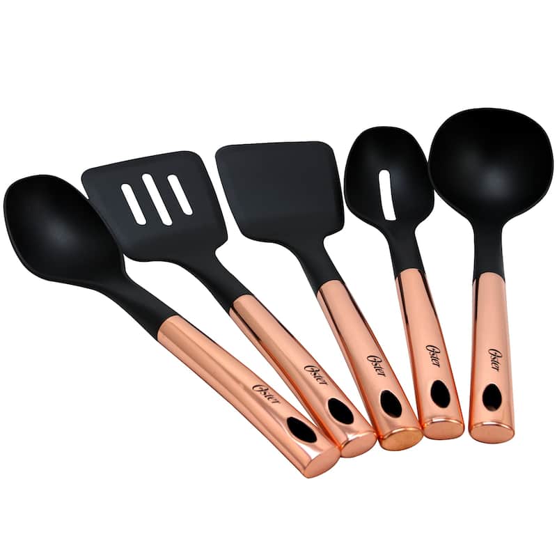 Oster Kitchen Bliss 5 piece Kitchen Tools Set with Rose Gold Handle