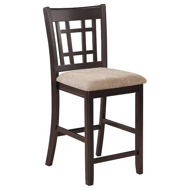 Lessa 5pc Counter Height Dining Set, Brown, 4 Chairs, Expandable Leaf Tabletop