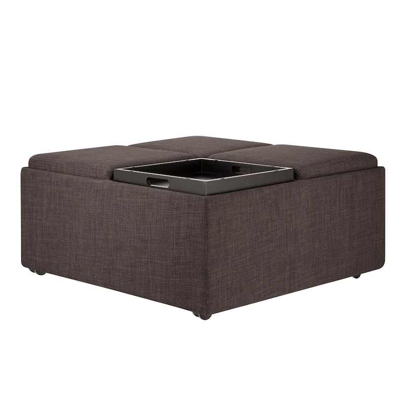 Montrose Dark Grey Storage Ottoman by iNSPIRE Q Bold