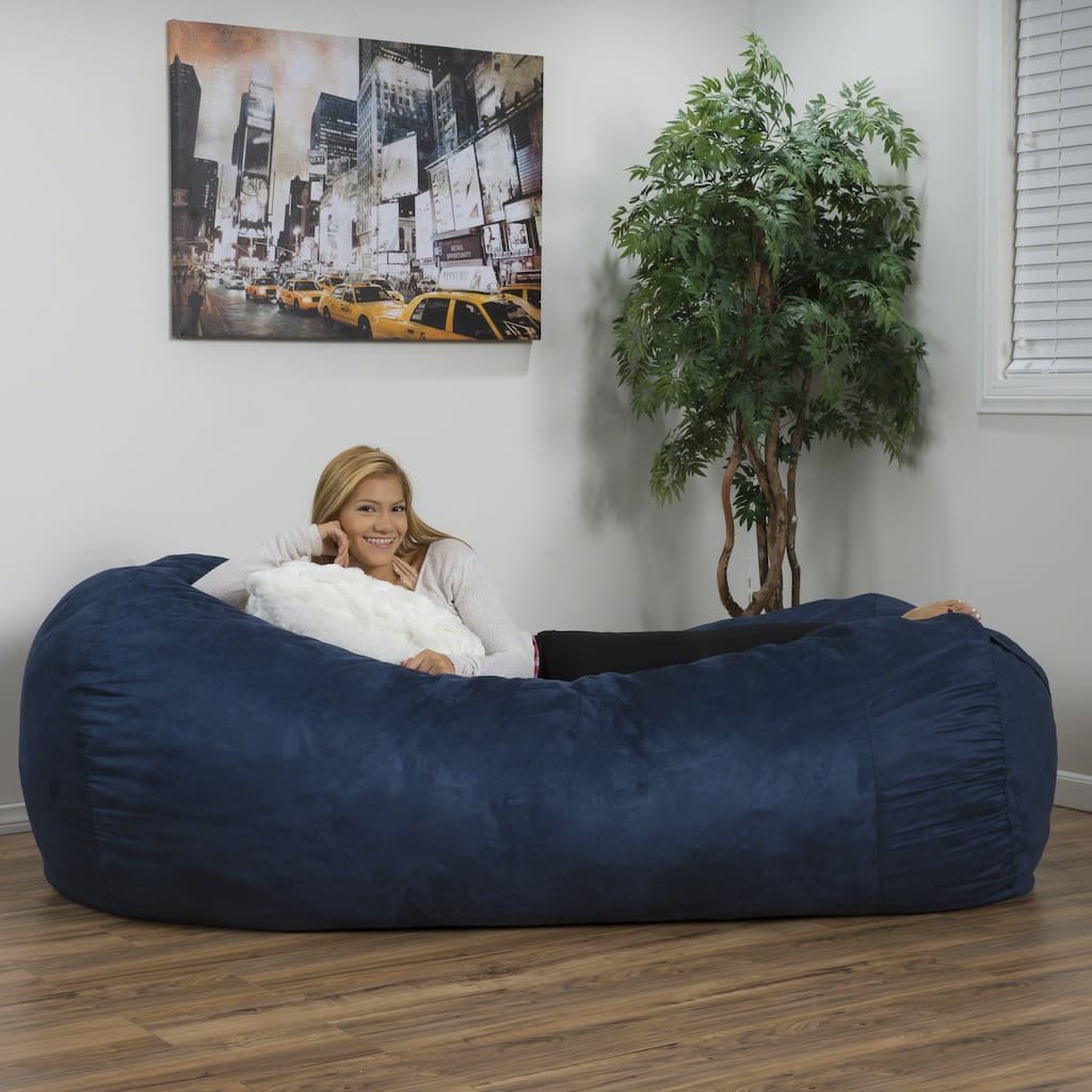 Comfortable Cylindrical Suede Bean Bag With Microfiber