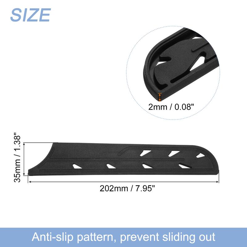 2Pcs Knife Cover Sleeves Knife Edge Guards Blade Protector for 8" Bread Knife - Black - Black