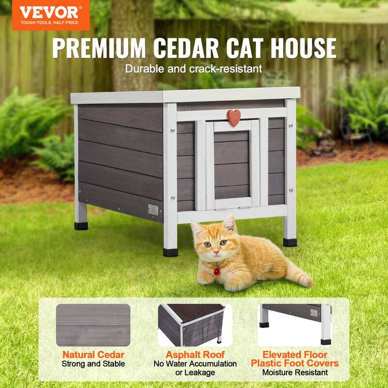 Outdoor Cat House Weatherproof Feral Cat Shelter for Multiple Cats Outdoor Wooden Cat Rabbit House
