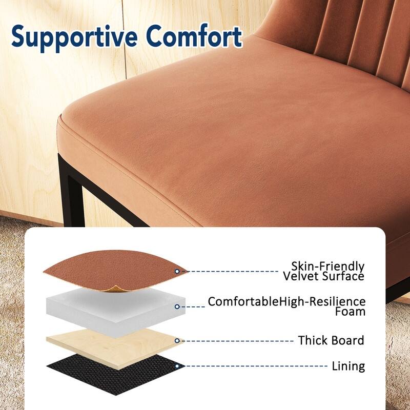 24.8 Inches Modern Cushion Counter Height Bar Stools with Metal Frame Set of 2