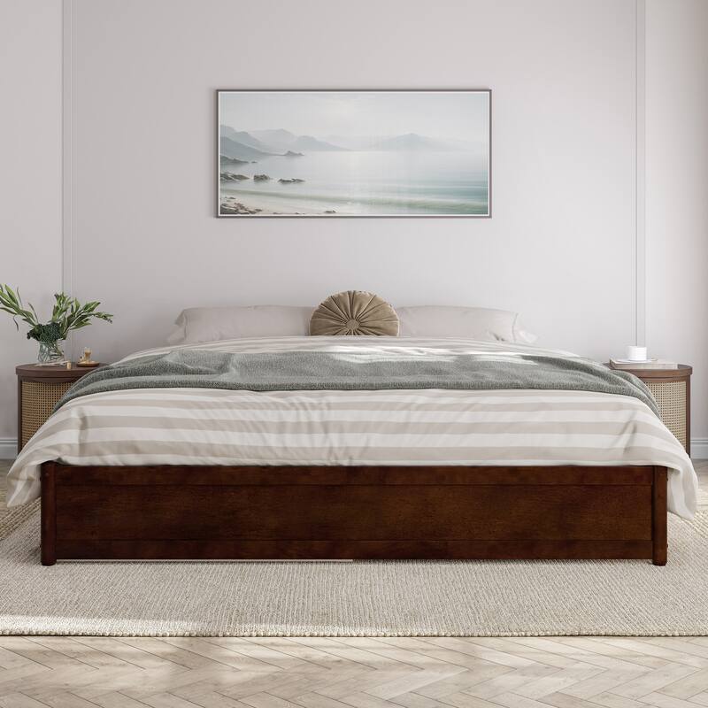 Barcelona Panel Platform Bed with Twin XL Trundle