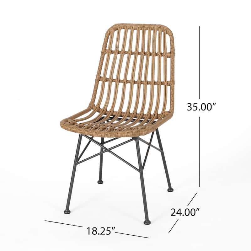 Sawtelle Outdoor 6-Seater Wicker Dining Set by Christopher Knight Home