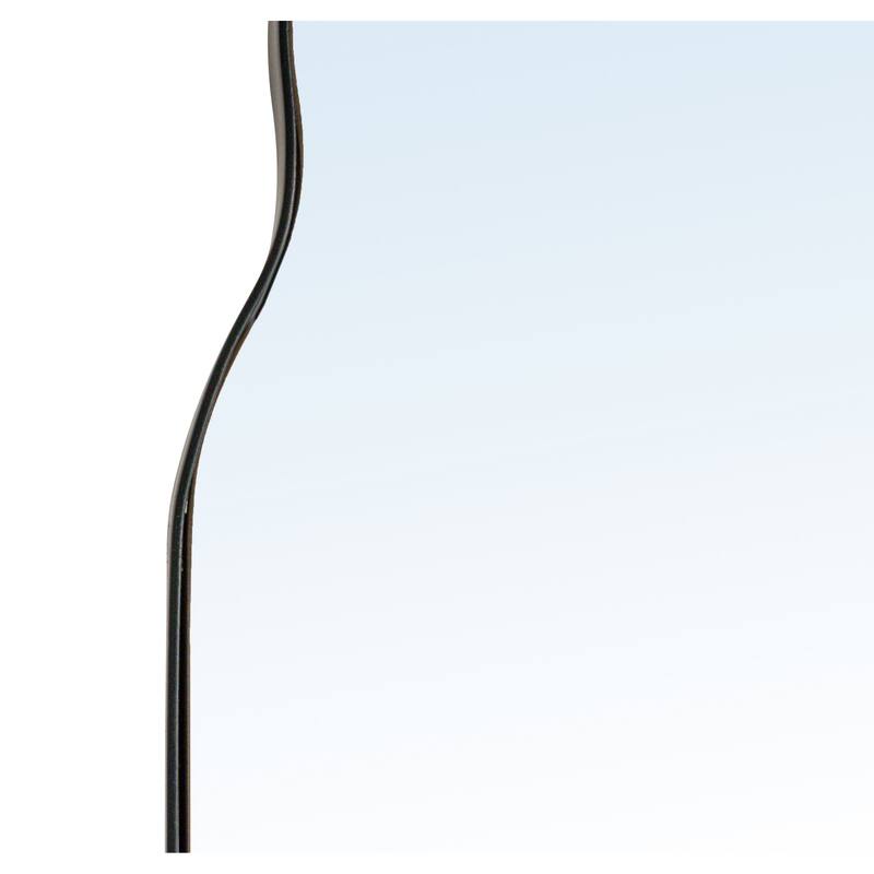 Glass Wall Mirror with Wood Frame