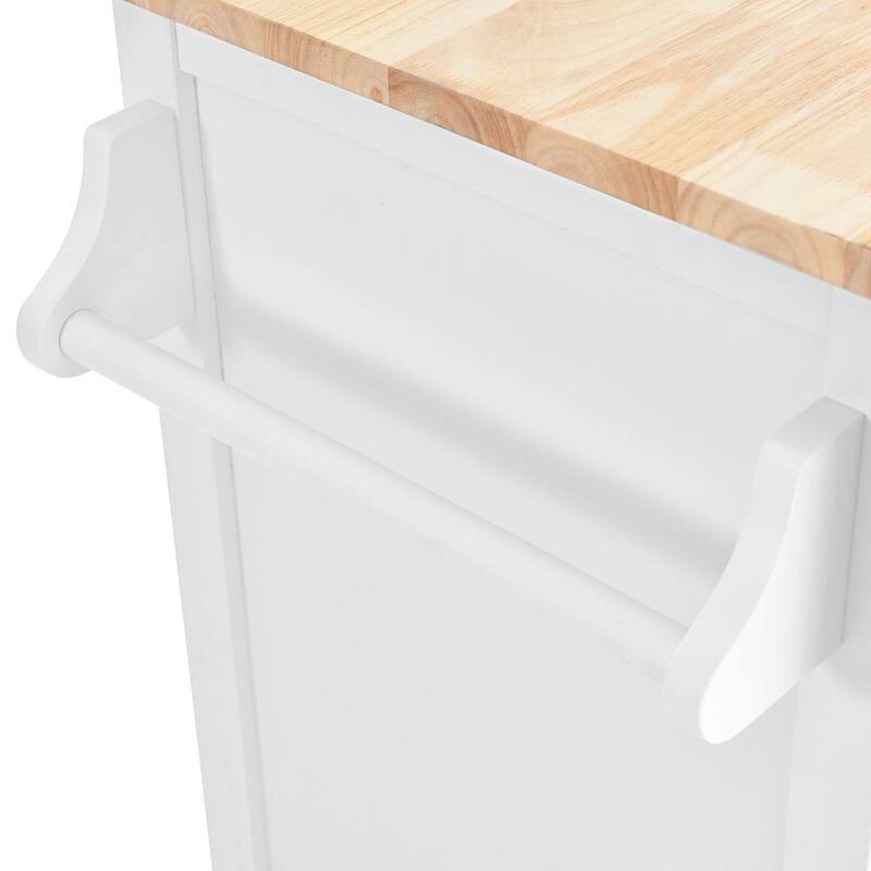 Kitchen Island Cart with Wheels Drop-Leaf Countertop