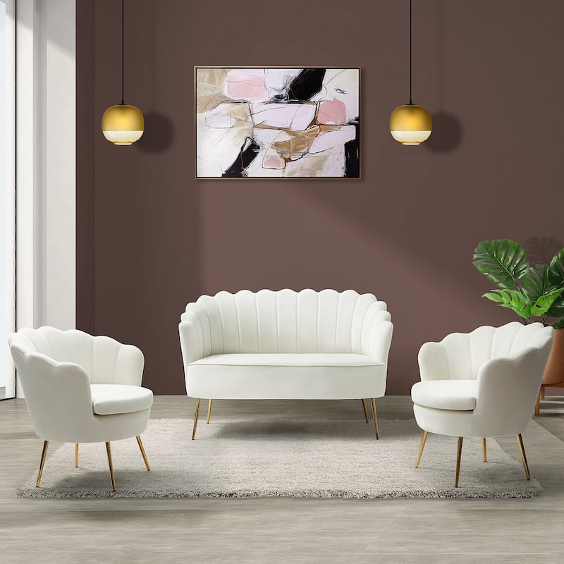 Xabier 52 in. 3 Piece Living Room Set by HULALA HOME - IVORY