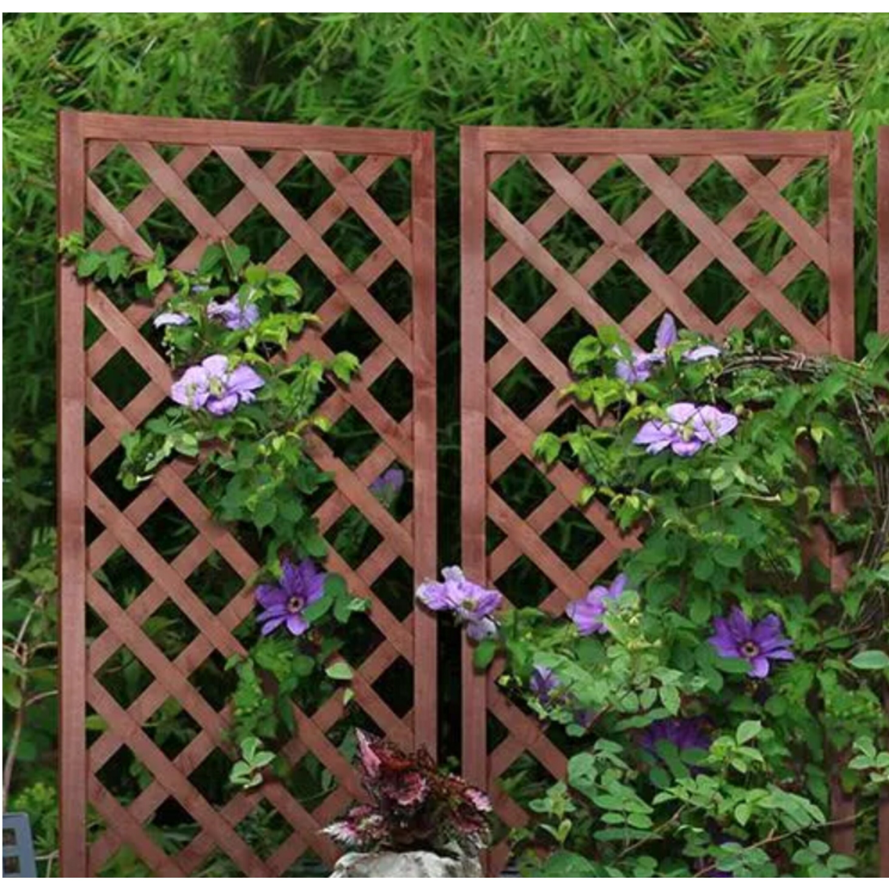 GOLDBEARUK Decorative Trellis Single Piece Articifial Leaves Garden Screen Balcolny Privacy Expandable Hedge 1m X 2m