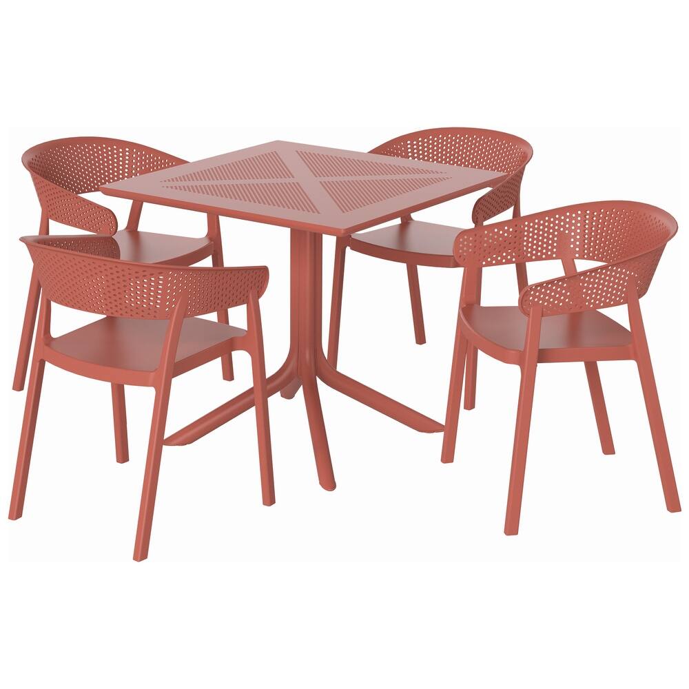 Frond and Form 4-Person Outdoor Square Dining Set