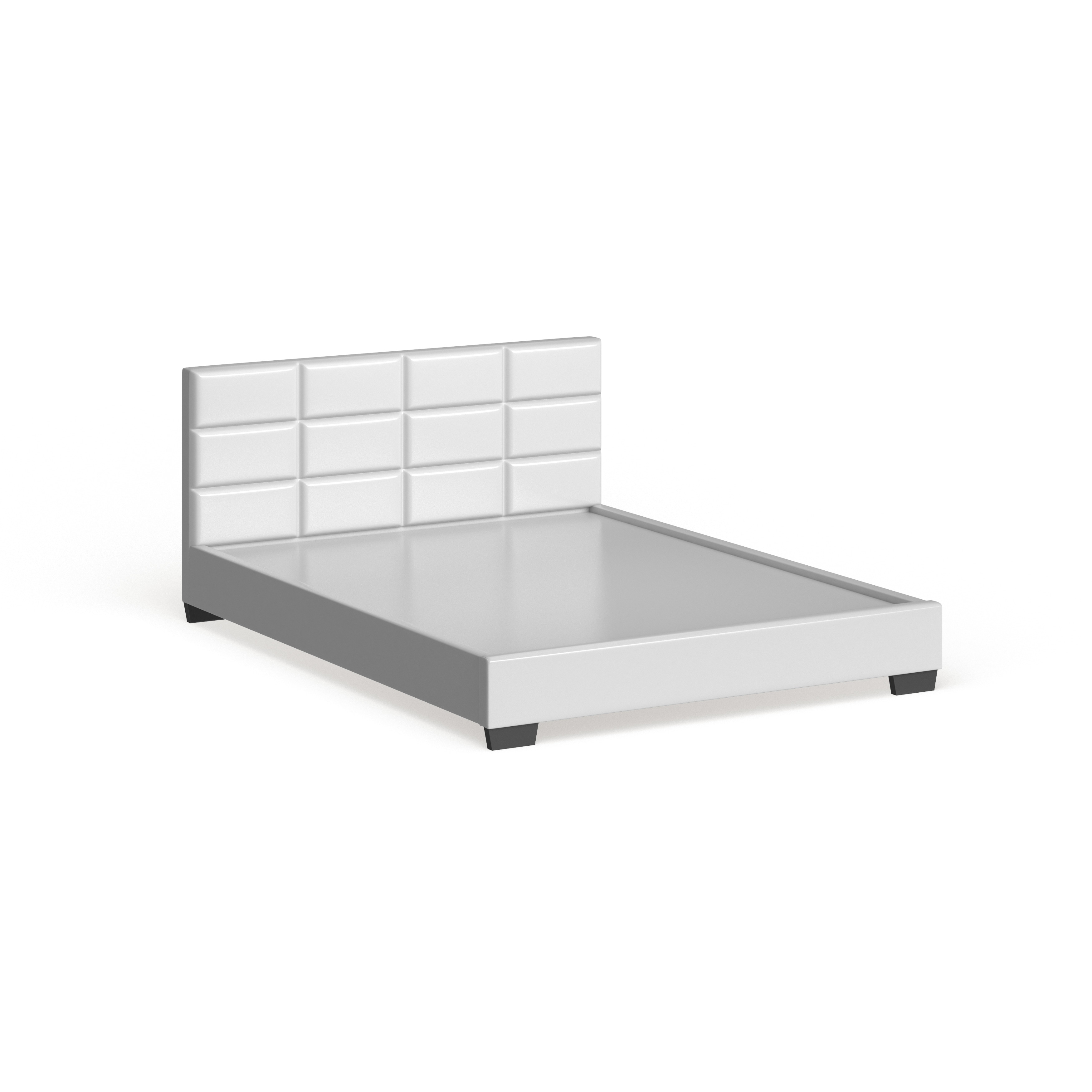 Baxton Studio Vivaldi Contemporary White Faux Leather Padded Platform Base Bed