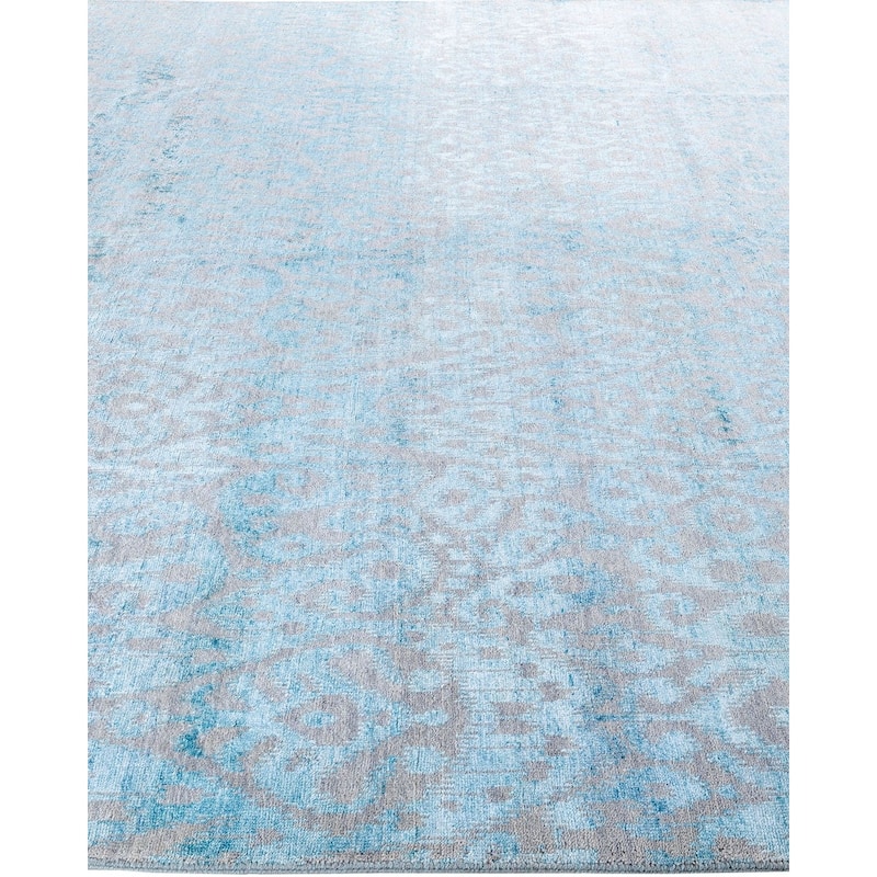 Ikat One-of-a-Kind Handmade Area Rug, Blue - 8' 3" x 10' 2"