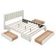 preview thumbnail 13 of 31, Minimalist Design Full Size Upholstered Wooden Platform Bed with Headboard,3 Storage Drawers in Footboard