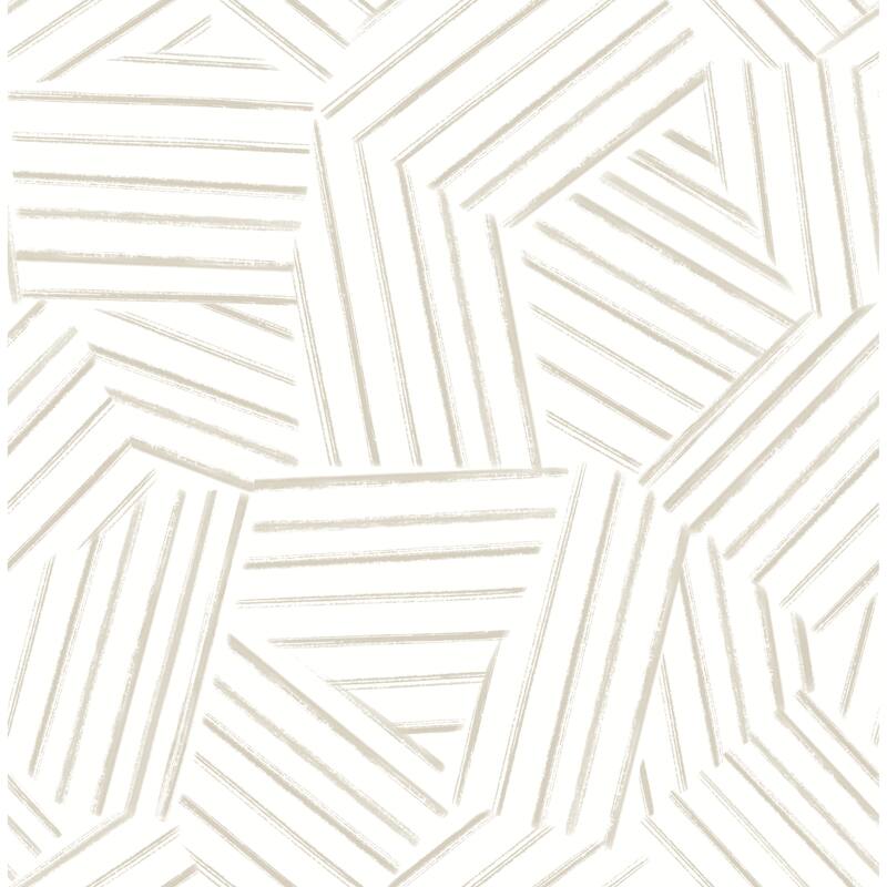 A-Street Prints Helene Taupe Geometric Lines Wallpaper