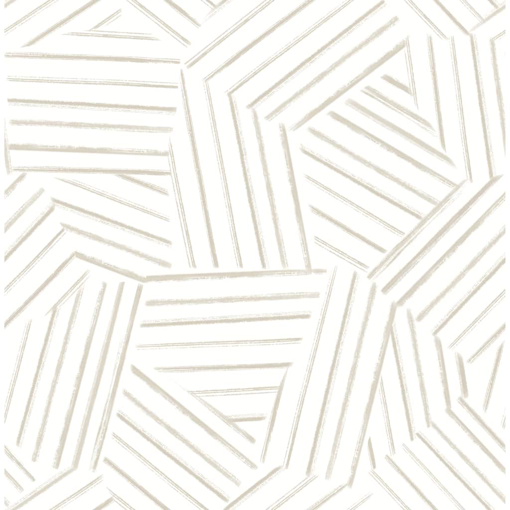 A-Street Prints Helene Taupe Geometric Lines Wallpaper