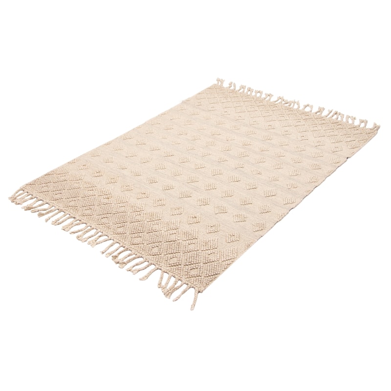 ECARPETGALLERY Braid weave Sienna Cream Wool Rug - 5'3 x 7'7