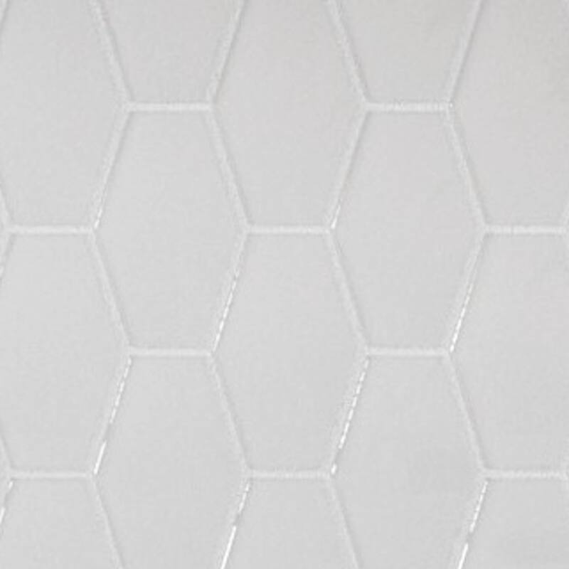 Long Hex 11 in. x 11 in. Glass Mesh-Mounted Mosaic Tile - Soft Ivory Gloss - 11 in. x 11 in.