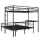 preview thumbnail 6 of 8, Metallic Black Twin over Full Metal Bunk Bed with Desk, Ladder and Quality Slats for Bedroom, 78.1''L*41.4''W*65''H, 103LBS