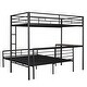 preview thumbnail 5 of 7, Metallic Black Twin over Full Metal Bunk Bed with Desk, Ladder and Quality Slats for Bedroom