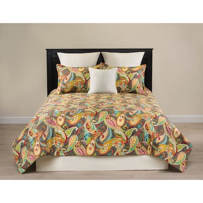 Whimsy grey paisley comforter set