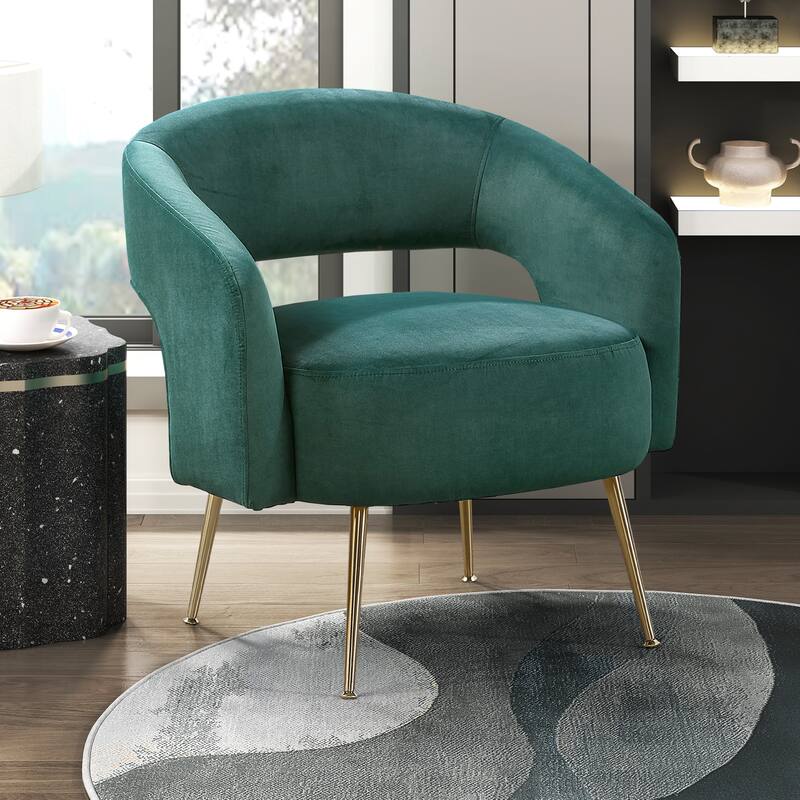 Sonoma 27.5" Velvet Accent Chair - Gold Finish Metal Legs