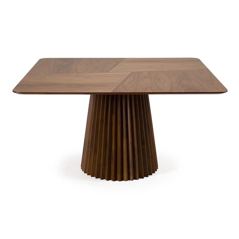 Modrest Platte Mid-Century Modern Walnut Square Dining Table