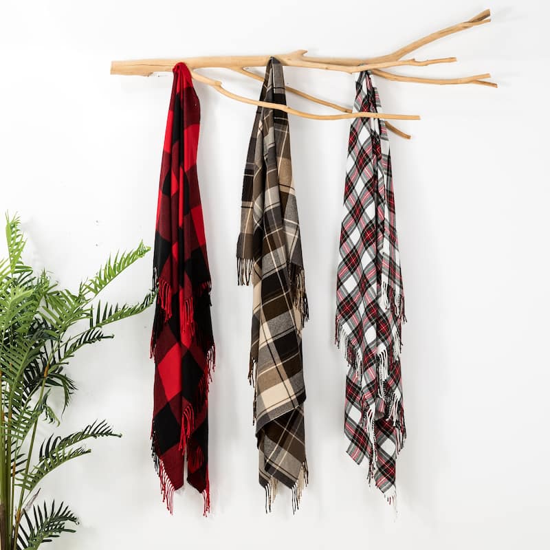 Glitzhome 50 x 60 Plaid Woven Acrylic 400g Christmas Blanket