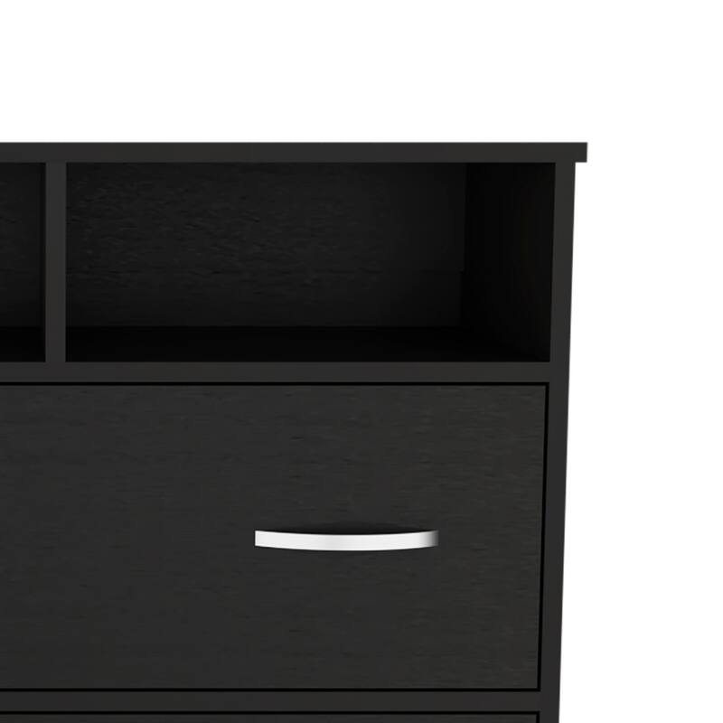 Modern Minimalist Wooden Storage Dresser with Metal Handles