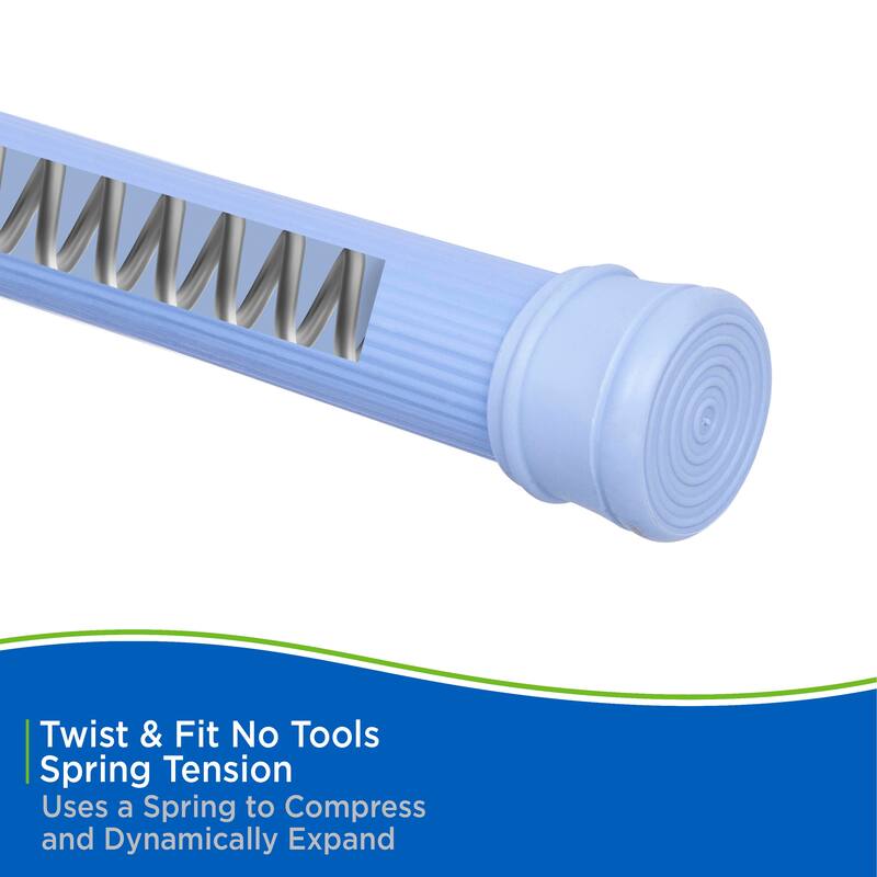 Kenney Twist & Fit No Tools Spring Tension Shower Curtain Rod, 42-72"