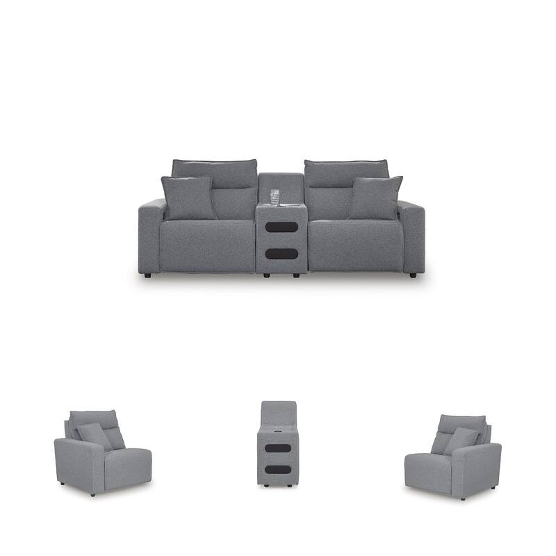 Signature Design by Ashley Modmax Gray 3-Piece Power Reclining Sectional - 100" W x 41" D x 41" H