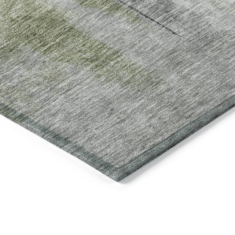 Machine Washable Indoor/ Outdoor Contemporary Abstract Chantille Rug