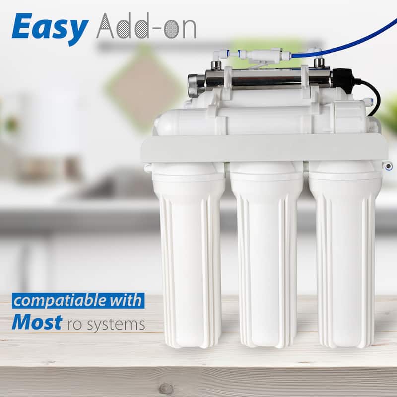 iSpring 10-INCH UV Ultraviolet Filter with Smart Flow Control Switch 11W, 110V