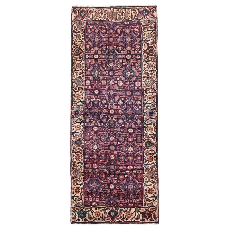 ECARPETGALLERY Hand-knotted Andelz Dark Navy Wool Rug - 3'9 x 9'6