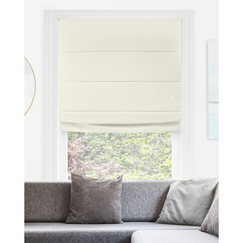 Chicology Cordless Blackout Roman Shade Privacy & Style - 27"W X 64"H - Del Mar Moon Shell