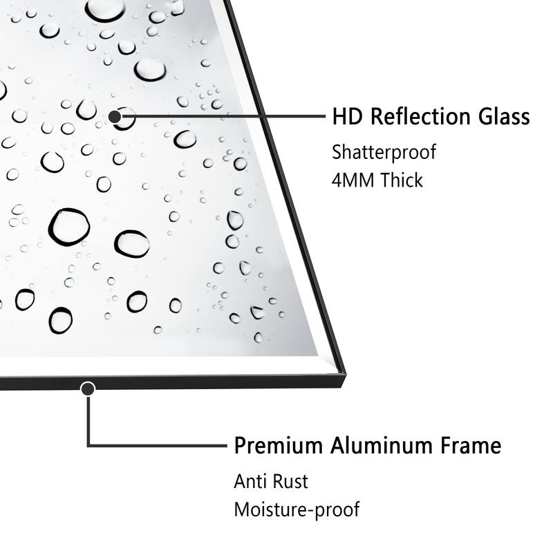 Rectangle Metal Framed Beveled Edge Bathroom Vanity Mirror