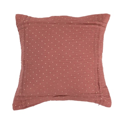 Cotton Double Cloth Pleated Pillow with Gold Foil Dots