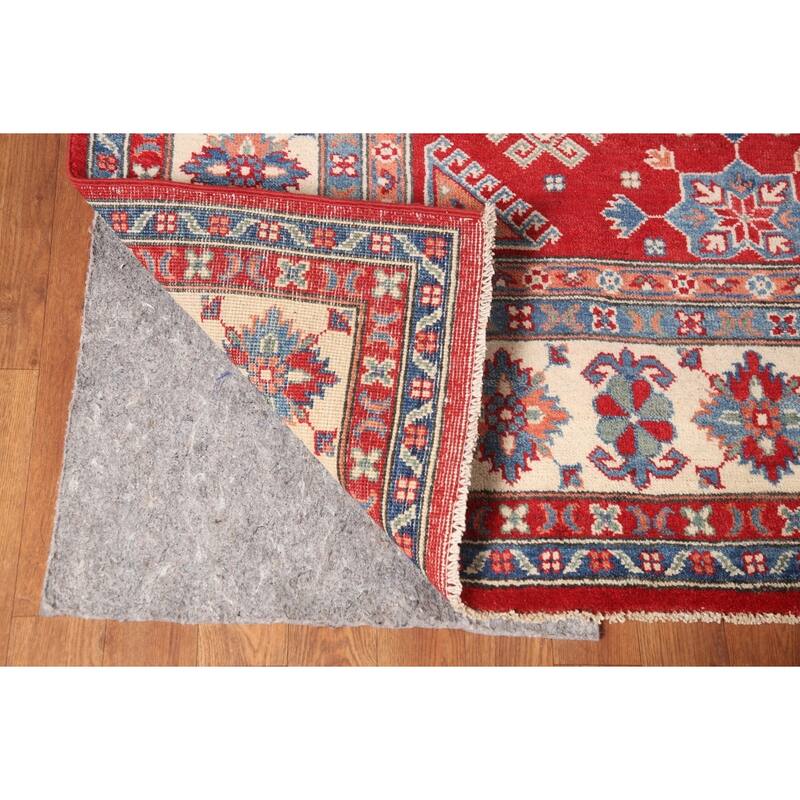 Red Traditional Kazak Area Rug Handmade Oriental Wool Carpet - 6'8" x 9'9"