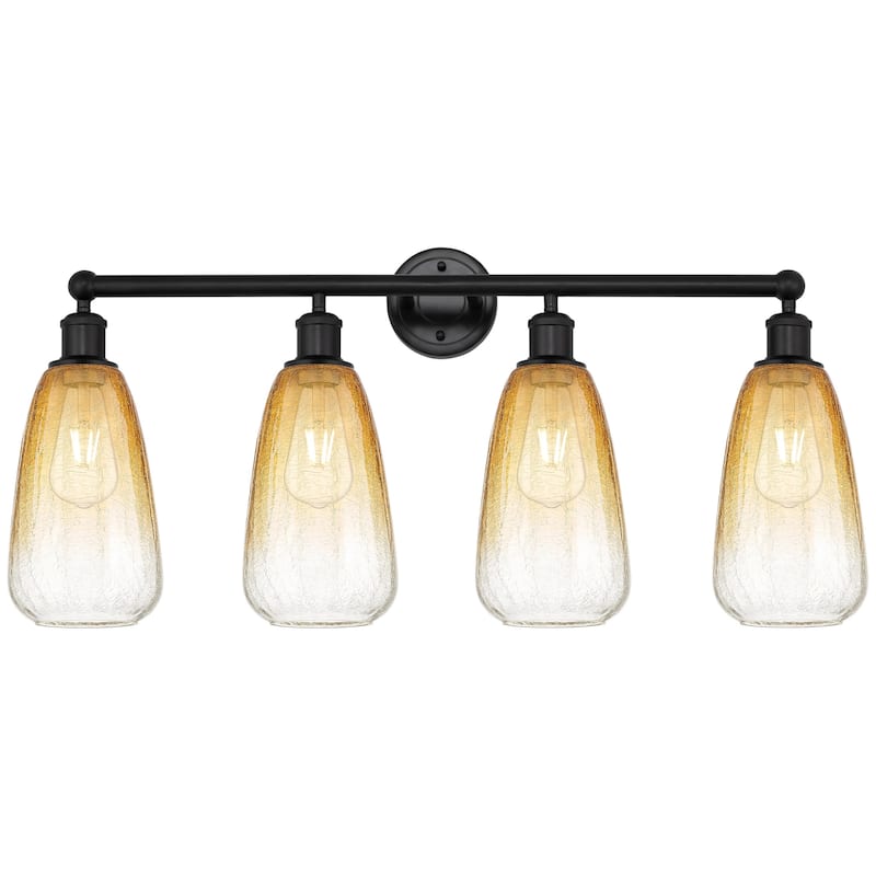 Innovations Lighting 616-4W-16-33 Brookhaven Almond Vanity Brookhaven - Matte Black / Amber