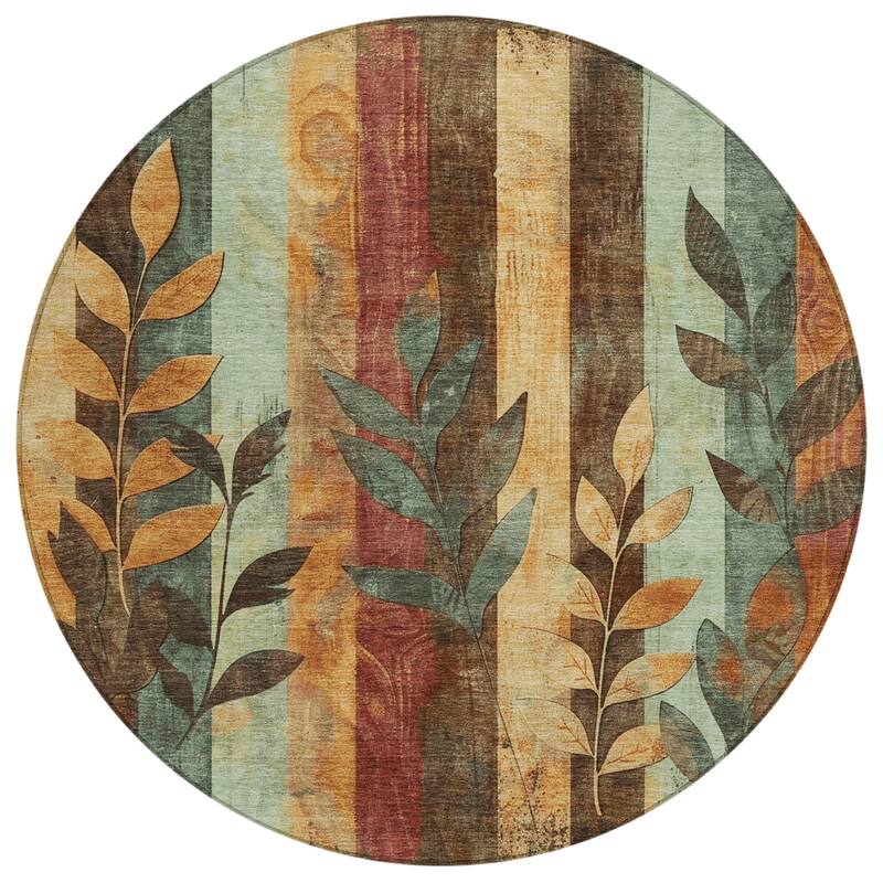 HomeRoots Floral Transitional Rectangle Outdoor Rug