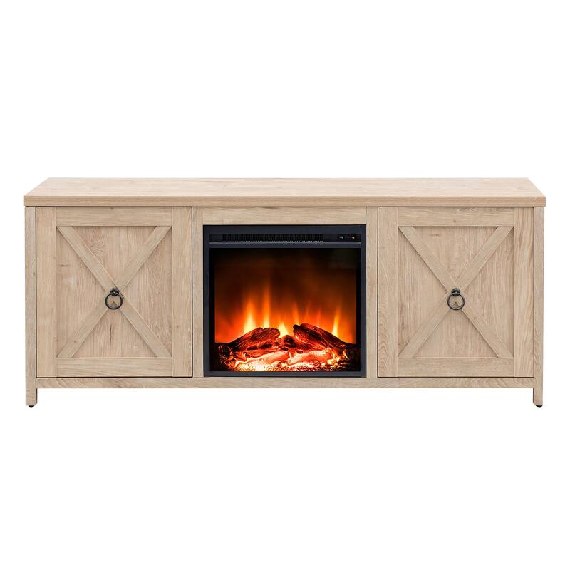 Granger 58" TV Stand with Log Fireplace Insert