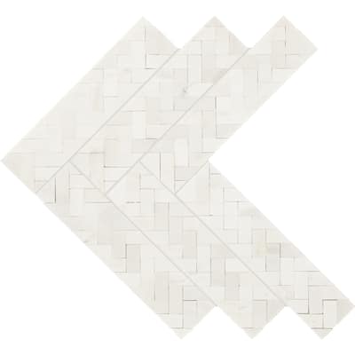 Daltile Eclessia Marble Natural Stone Double Herringbone Mosaic Polished (10 PCS Per Carton) (7.50 SQFT Per Carton)