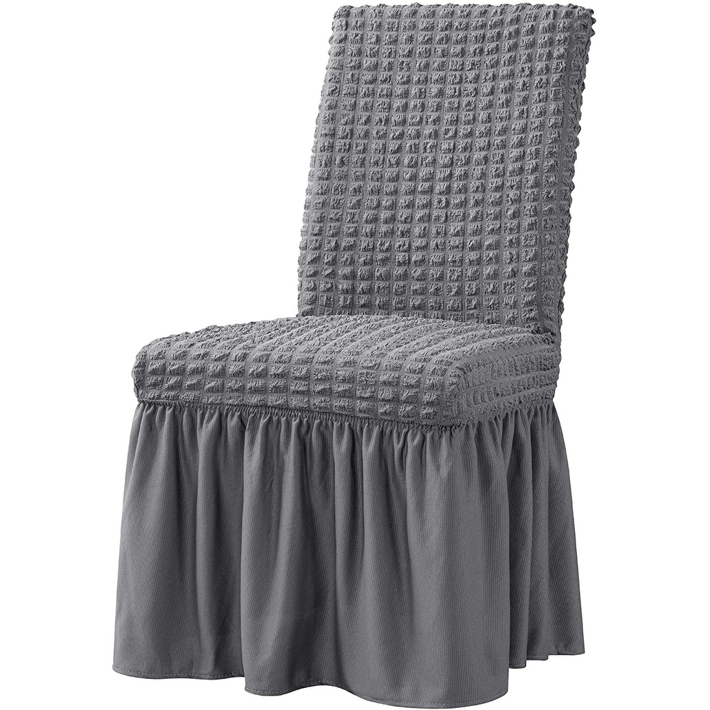 Ruffled dining on sale chair covers