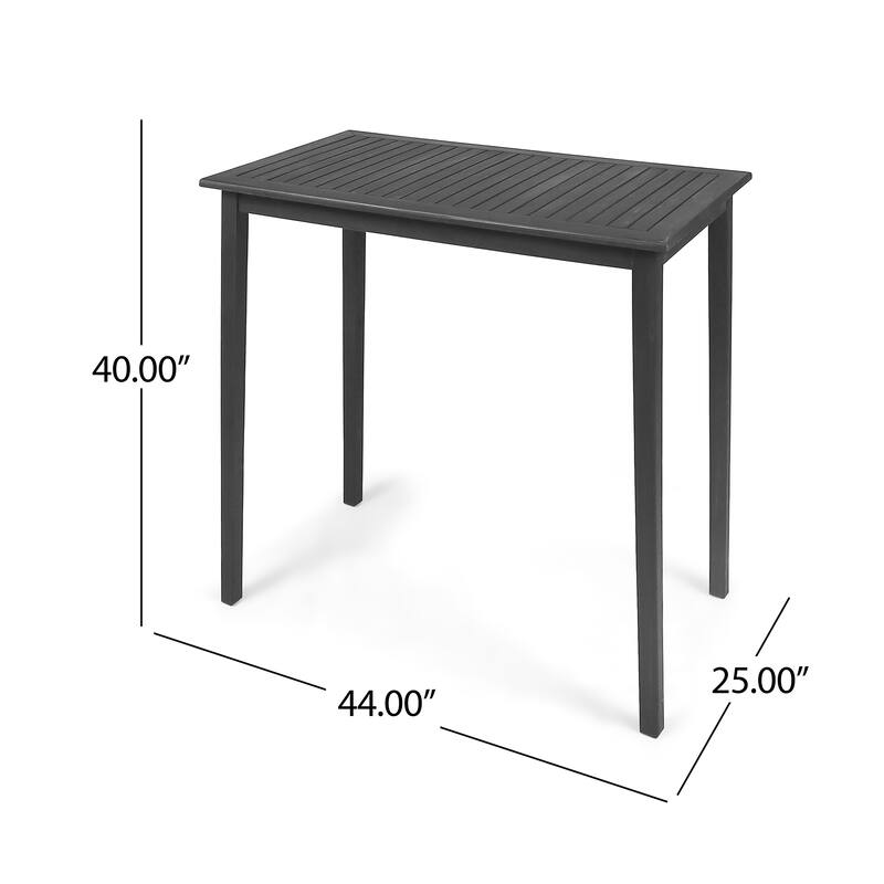Polaris Outdoor Minimalist Acacia Wood Bar Table by Christopher Knight Home - 26.00"D x 45.00"W x 41.00"H