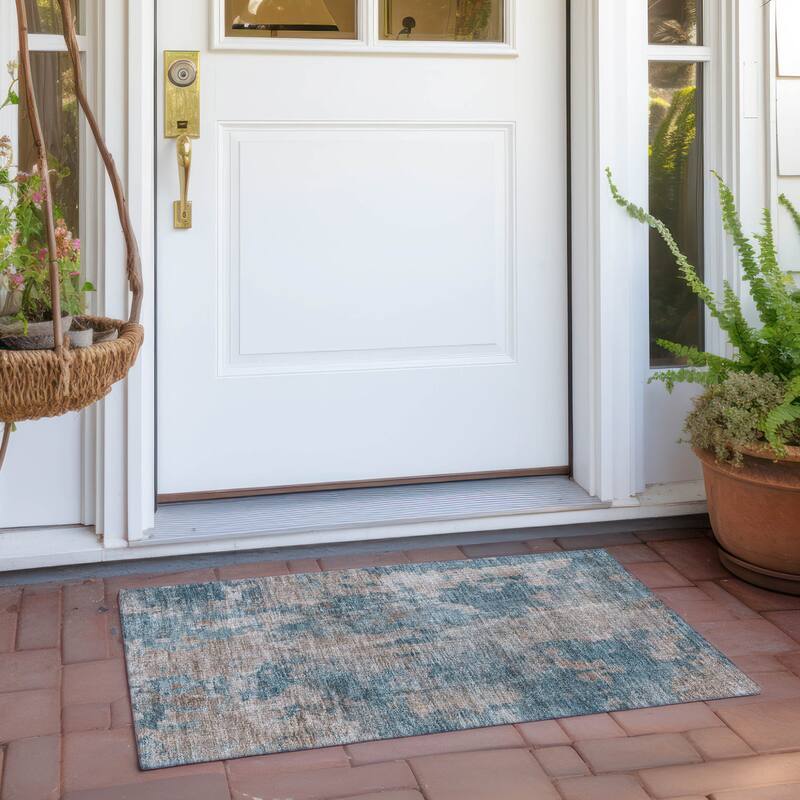 Alfina Unique Abstract Weather Resistant Classic Meets Modern Outdoor Rug