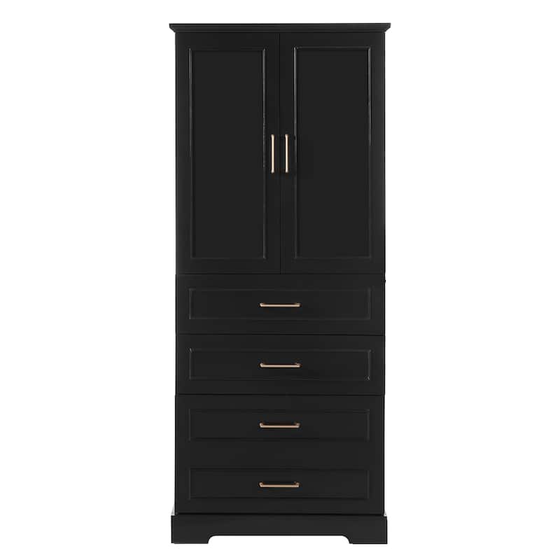 72.2"Tall Freestanding Bathroom Cabinet With 3 Drawers (Partitioned, Standard, Deep), Adjustable Shelf,Soft-Close Doors