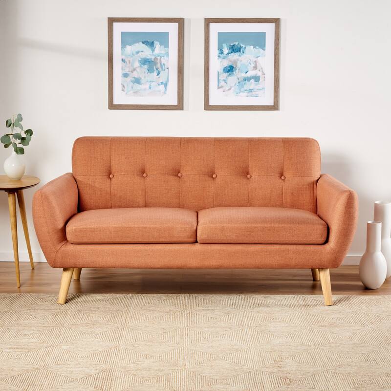 Mid-Century Modern Upholstered Tufted Loveseat
