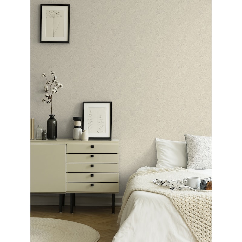 A-Street Prints Wilma White Block Print Wallpaper